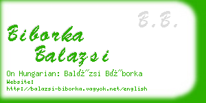 biborka balazsi business card